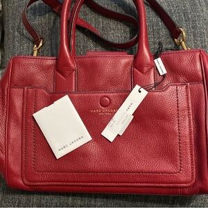 Marc Jacobs Pebbled Leather Cossbody Red Satchel